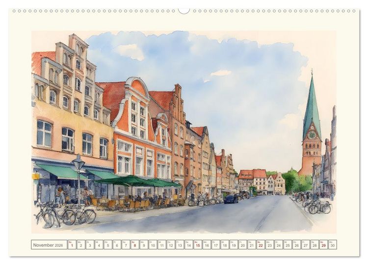 Produktbild: Zauberhaftes L&uuml;neburg (Wandkalender 2026 DIN A2 quer), CALVENDO Monatskalender