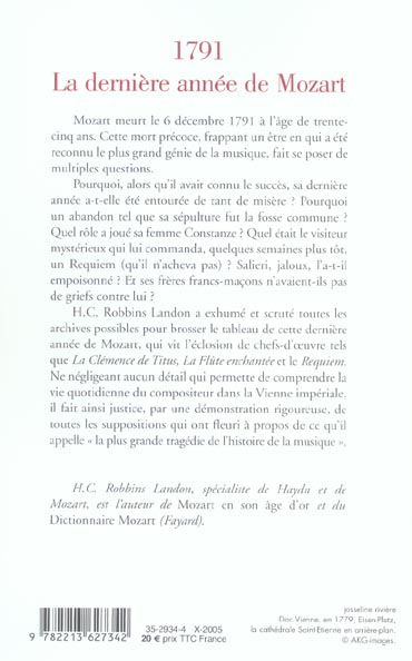 Produktbild: 1791, la Derniere Annee de Mozart