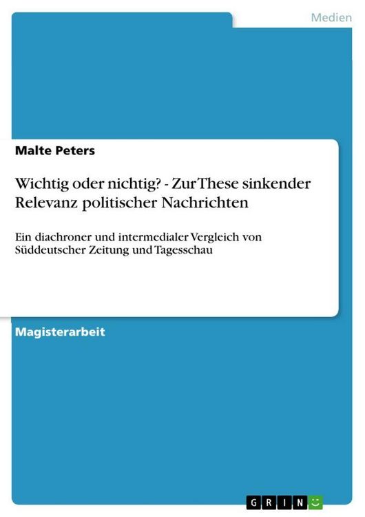 Produktbild: Wichtig oder nichtig? - Zur These sinkender Relevanz politischer Nachrichten