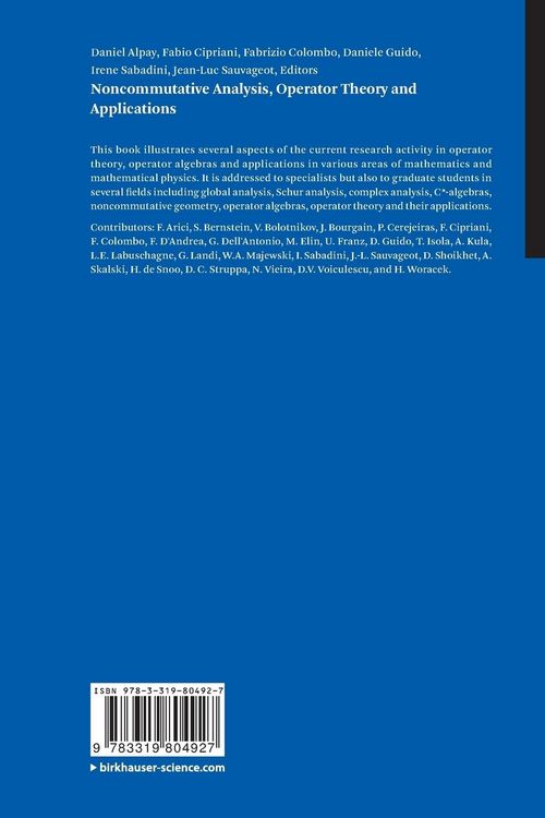 Produktbild: Noncommutative Analysis, Operator Theory and Applications
