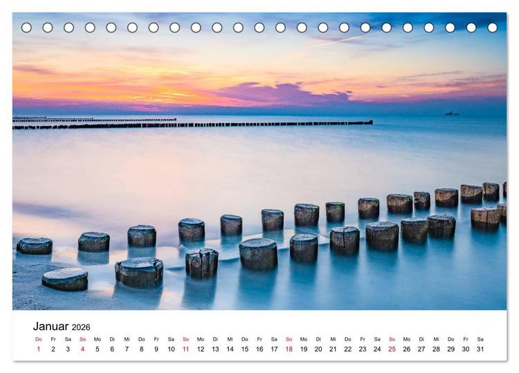 Produktbild: Fischland-Dar&szlig; - Stimmungsvolle Augenblicke (Tischkalender 2026 DIN A5 quer), CALVENDO Monatskalender
