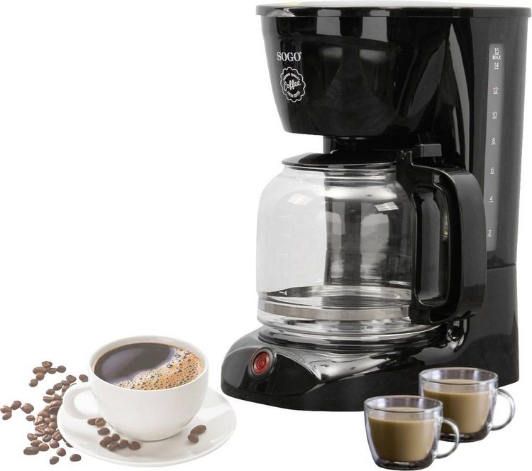 Produktbild: SOGO Human Technology Drip 15 Kaffeemaschine Schwarz Fassungsverm&ouml;gen Tassen=15 Glaskanne, Warmhaltefunktion