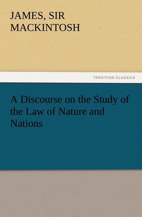 Produktbild: A Discourse on the Study of the Law of Nature and Nations
