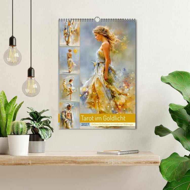 Produktbild: Tarot im Goldlicht. Zeitlose Archetypen in moderner Bildmagie (Wandkalender 2027 DIN A3 hoch), CALVENDO Monatskalender
