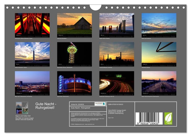 Produktbild: Gute Nacht - Ruhrgebiet! (Wandkalender 2026 DIN A4 quer), CALVENDO Monatskalender