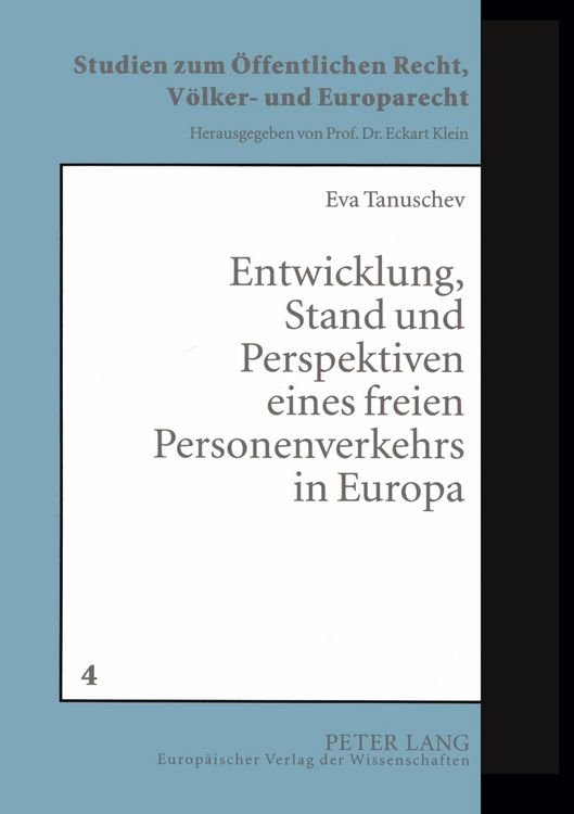 Produktbild: Entwicklung, Stand und Perspektiven eines freien Personenverkehrs in Europa