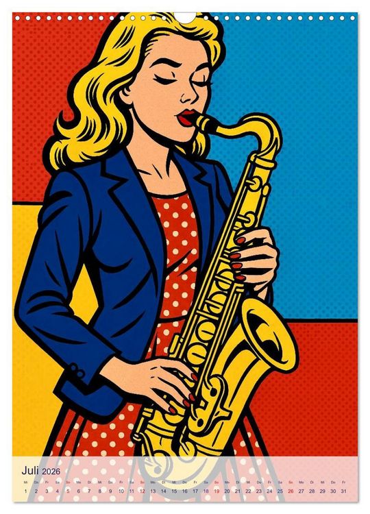 Produktbild: Saxophonisten. Eine Hommage an die Magie des Saxophons (Wandkalender 2026 DIN A3 hoch), CALVENDO Monatskalender