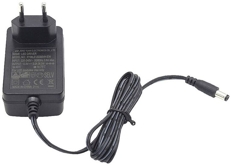 Produktbild: Dehner Elektronik XY 36LE-1203000VH-EW LED-Trafo, LED-Treiber Konstantspannung 36 W 3.0 A 12 V/DC &Uuml;berlastschutz, &Uuml;berspannung 1 St.
