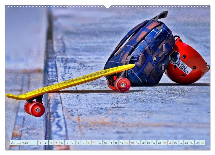 Produktbild: Skateboarding - nichts f&uuml;r Weicheier (hochwertiger Premium Wandkalender 2026 DIN A2 quer), Kunstdruck in Hochglanz