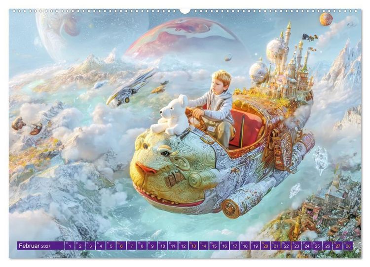 Produktbild: Meine verr&uuml;ckte Welt - Kinderwelten (hochwertiger Premium Wandkalender 2027 DIN A2 quer), Kunstdruck in Hochglanz