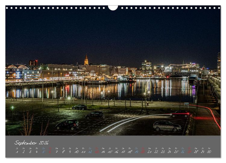 Produktbild: So sch&ouml;n ist Kiel im Dunkeln (Wandkalender 2026 DIN A3 quer), CALVENDO Monatskalender