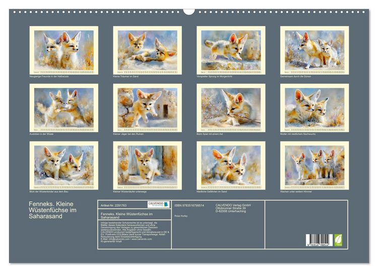 Produktbild: Fenneks. Kleine W&uuml;stenf&uuml;chse im Saharasand (Wandkalender 2027 DIN A2 quer), CALVENDO Monatskalender