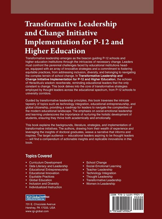 Produktbild: Transformative Leadership and Change Initiative Implementation for P-12 and Higher Education