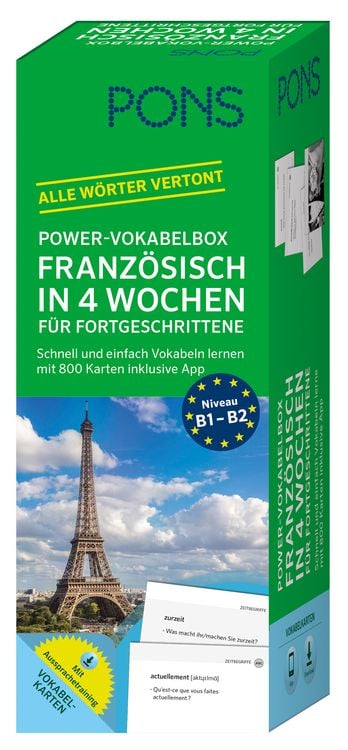 Produktbild: PONS Power-Vokabelbox Franz&ouml;sisch in 4 Wochen f&uuml;r Fortgeschrittene