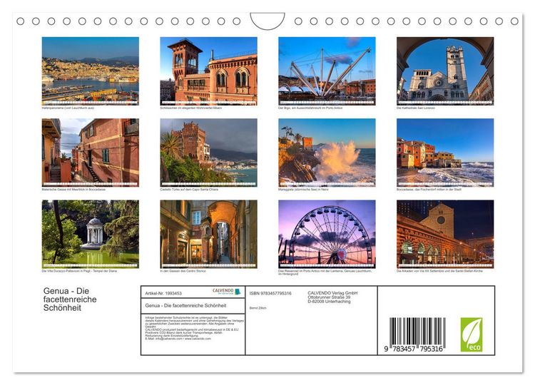 Produktbild: Genua - Die facettenreiche Sch&ouml;nheit (Wandkalender 2026 DIN A4 quer), CALVENDO Monatskalender