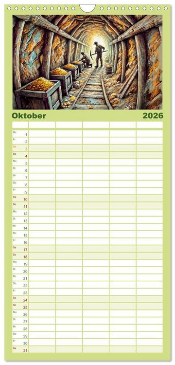 Produktbild: Familienplaner 2026 - Auf den Spuren des Goldes - Vom Goldrausch am Yukon River mit 5 Spalten (Wandkalender, 21 x 45 cm) CALVENDO