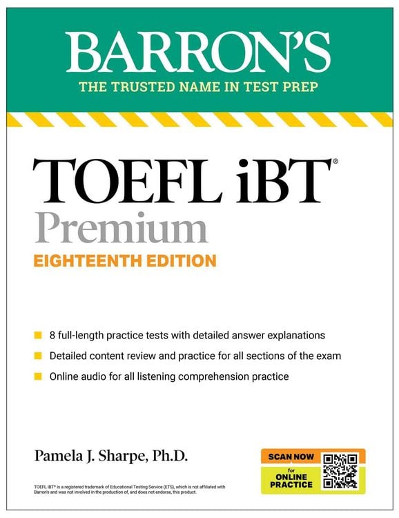 Produktbild: TOEFL iBT Premium with 8 Online Practice Tests + Online Audio, Eighteenth Edition