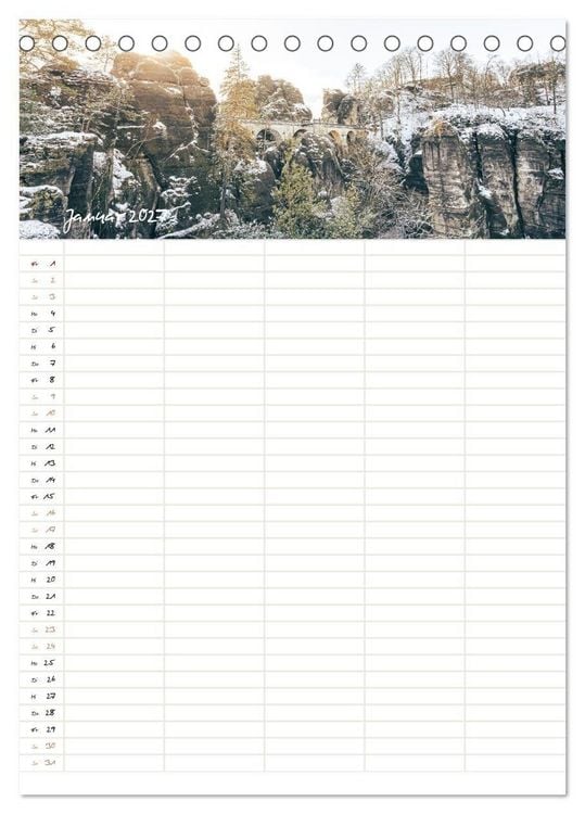Produktbild: Familienkalender - Wandern im Elbsandsteingebirge (Tischkalender 2027 DIN A5 hoch), CALVENDO Monatskalender