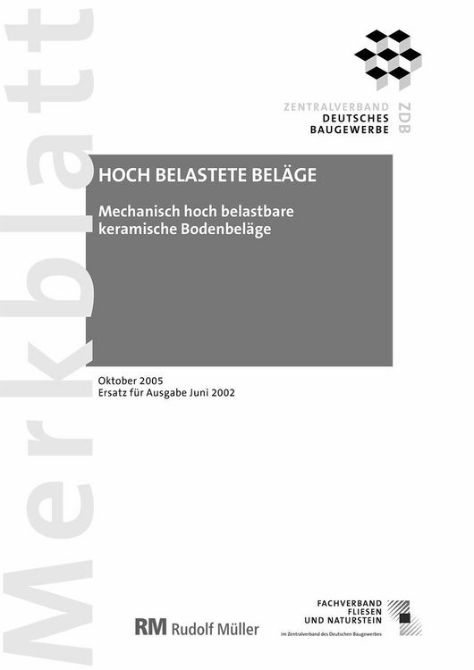 Produktbild: Merkblatt Mechanisch hoch belastbare keramische Bodenbel&auml;ge