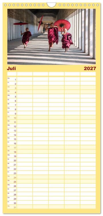 Produktbild: Familienplaner 2027 - Faszinierendes Asien - Eine Kulturreise in den Fernen Osten mit 5 Spalten (Wandkalender, 21 x 45 cm) CALVENDO