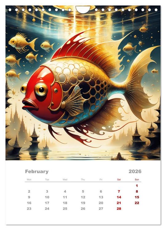 Produktbild: The adventures of the steel fish (Wall Calendar 2026 DIN A4 portrait), CALVENDO 12 Month Wall Calendar