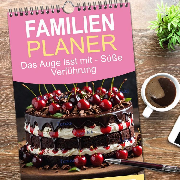 Produktbild: Familienplaner 2026 - Das Auge isst mit - S&uuml;&szlig;e Verf&uuml;hrung mit 5 Spalten (Wandkalender, 21 x 45 cm) CALVENDO