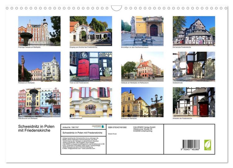 Produktbild: Schweidnitz in Polen mit Friedenskirche (Wandkalender 2026 DIN A3 quer), CALVENDO Monatskalender