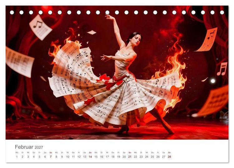 Produktbild: Tanz durch Traumwelten - Fantastische T&auml;nzerinnen in surrealen Klangr&auml;umen (Tischkalender 2027 DIN A5 quer), CALVENDO Monatskalender