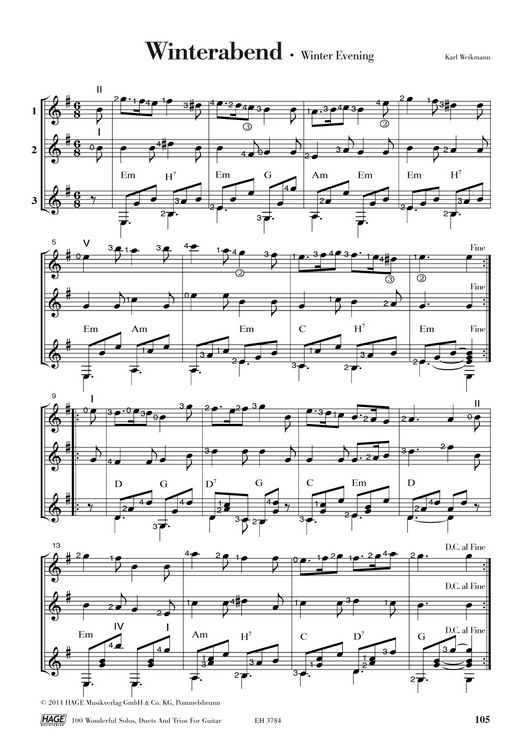 Produktbild: 100 wunderbare Solos, Duette und Trios f&uuml;r Gitarre