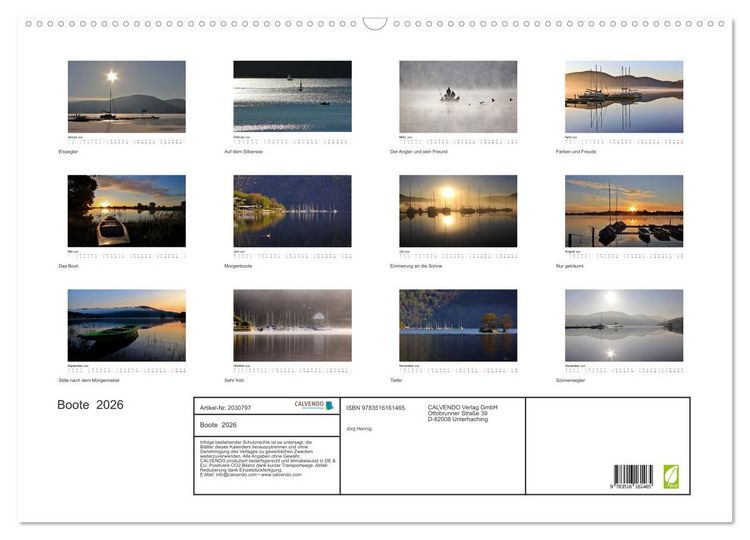 Produktbild: Boote 2026 (Wandkalender 2026 DIN A2 quer), CALVENDO Monatskalender