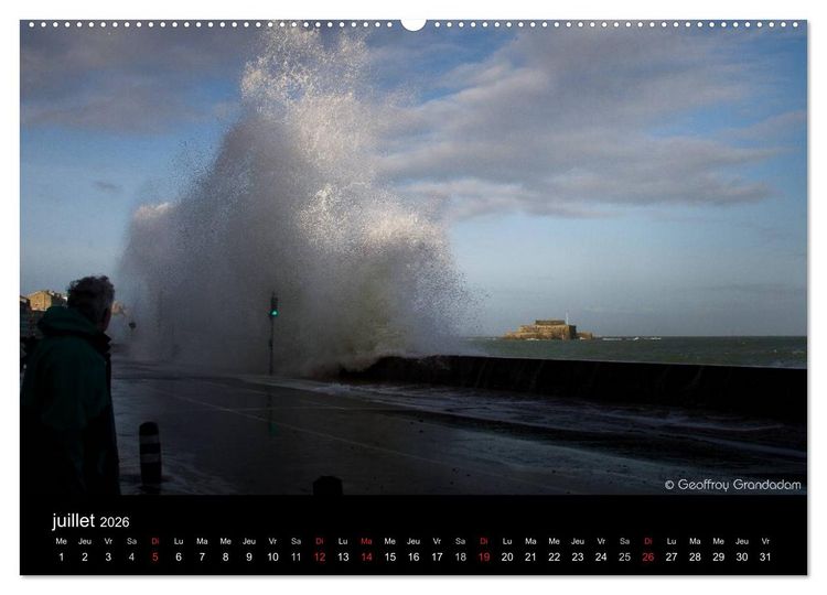 Produktbild: GRANDES MAR&Eacute;ES &Agrave; SAINT-MALO (Calendrier mural 2026 DIN A2 vertical) calendrier de bureau