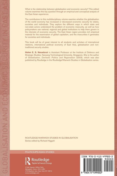 Produktbild: Globalisation and Economic Security in East Asia