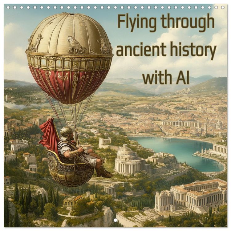 Produktbild: Flying through ancient history with AI (Wall Calendar 2026 12 &times; 12 Inch) CALVENDO 12 Month Wall Calendar