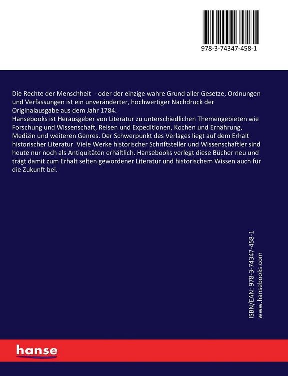 Produktbild: Die Rechte der Menschheit