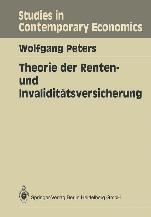 Produktbild: Theorie der Renten- und Invalidit&auml;tsversicherung