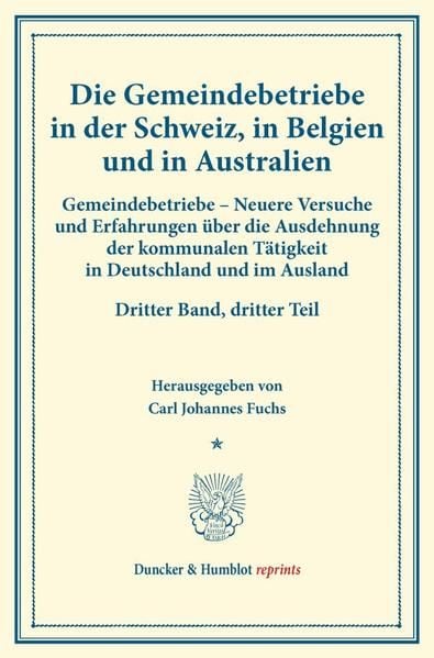Produktbild: Gemeindebetriebe in der Schweiz, in Belgien und in Australien.