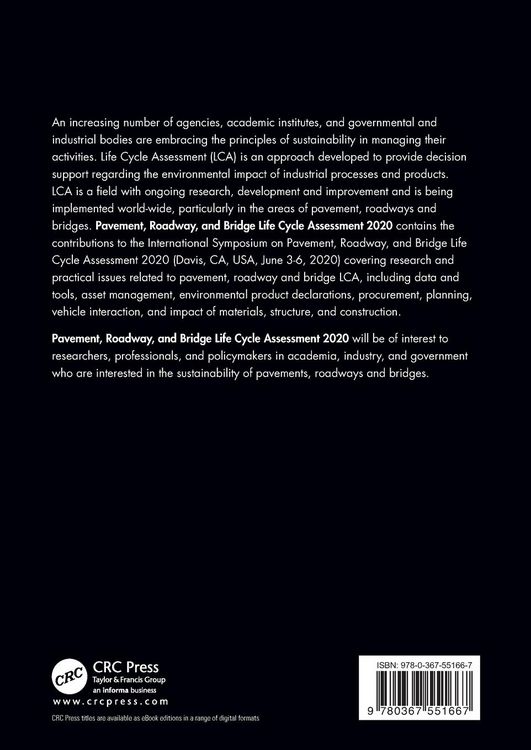 Produktbild: Pavement, Roadway, and Bridge Life Cycle Assessment 2020