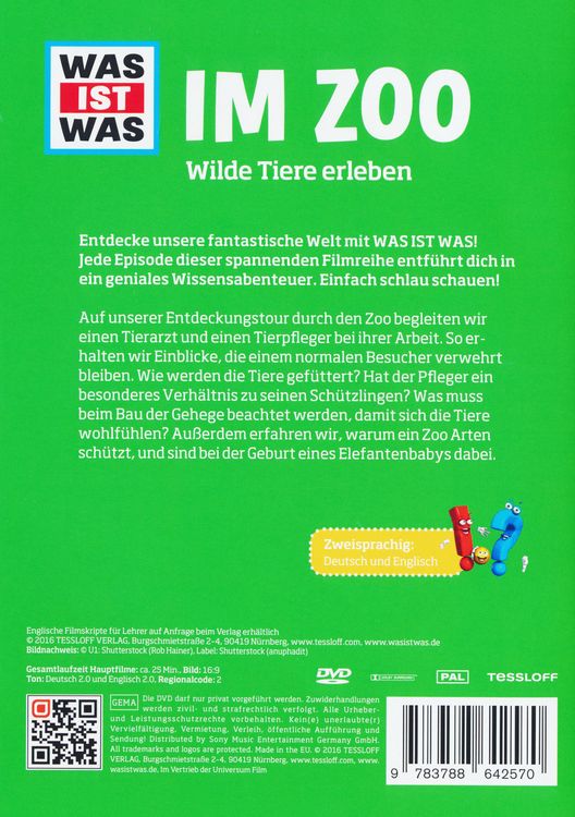 Produktbild: WAS IST WAS DVD Im Zoo. Wilde Tiere erleben