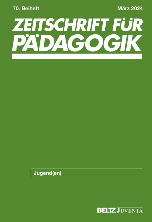 Produktbild: Zeitschrift f&uuml;r P&auml;dagogik 70.Beiheft 2024: Jugend(en)