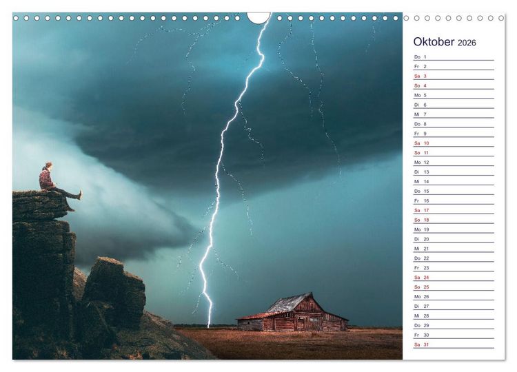 Produktbild: Faszination Blitze beeindruckende Fotos (Wandkalender 2026 DIN A3 quer), CALVENDO Monatskalender