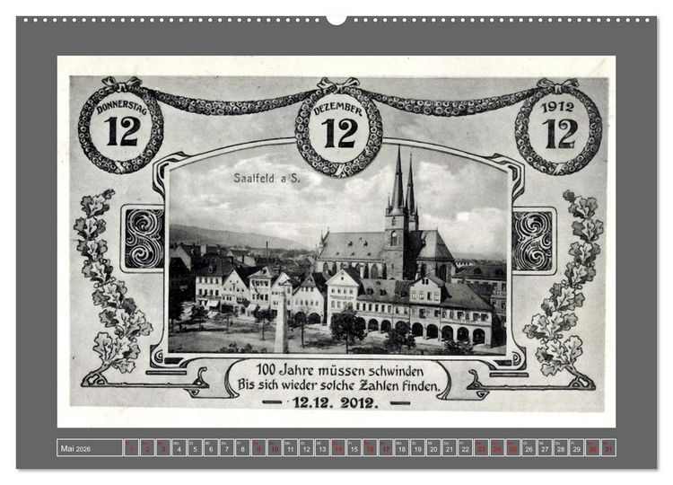 Produktbild: Gru&szlig; aus Saalfeld an der Saale (Wandkalender 2026 DIN A2 quer), CALVENDO Monatskalender