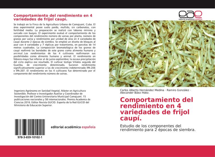 Produktbild: Comportamiento del rendimiento en 4 variedades de frijol caup&iacute;.