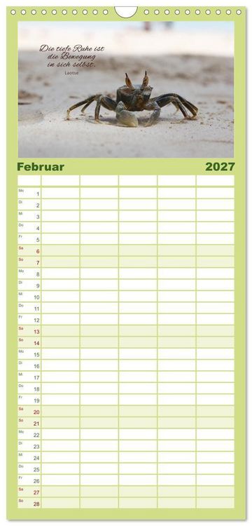 Produktbild: Familienplaner 2027 - Ruhe und Gelassenheit 2027 mit 5 Spalten (Wandkalender, 21 x 45 cm) CALVENDO