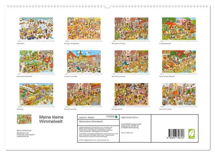 Produktbild: Meine kleine Wimmelwelt (hochwertiger Premium Wandkalender 2026 DIN A2 quer), Kunstdruck in Hochglanz