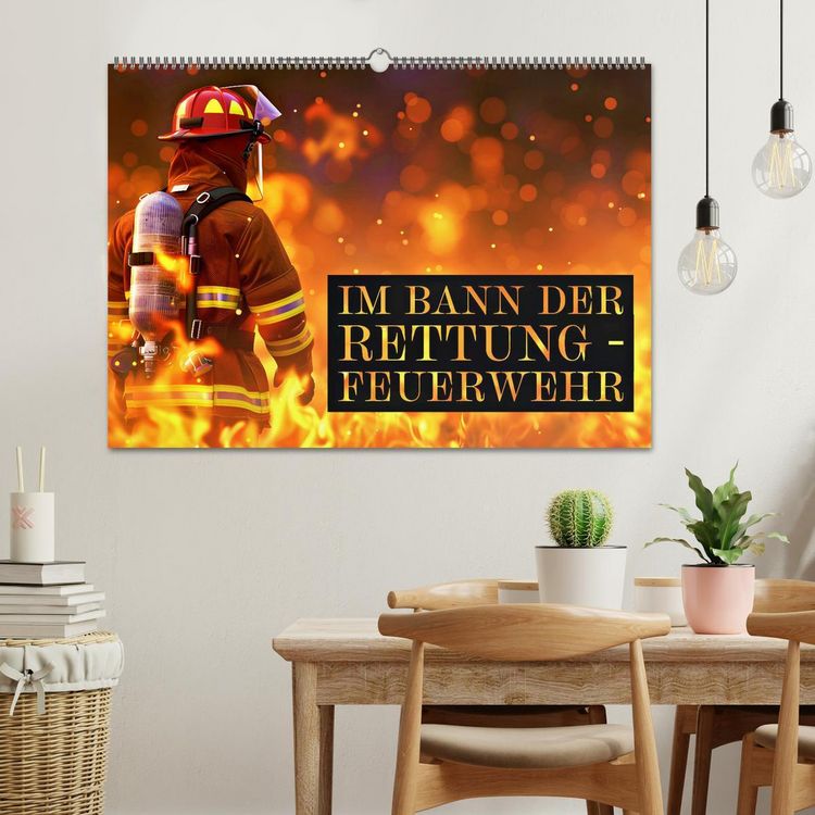 Produktbild: Im Bann der Rettung - Feuerwehr (Wandkalender 2026 DIN A2 quer), CALVENDO Monatskalender