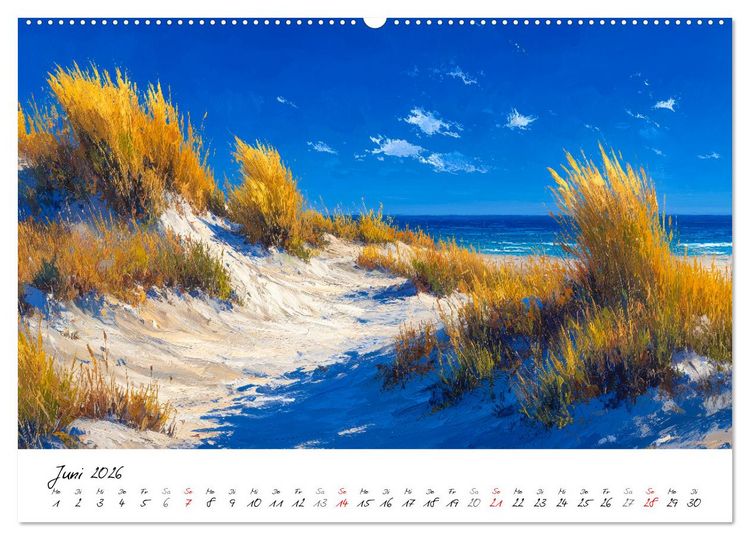 Produktbild: Sylt - Acrylmalerei von der Nordsee-Insel (hochwertiger Premium Wandkalender 2026 DIN A2 quer), Kunstdruck in Hochglanz