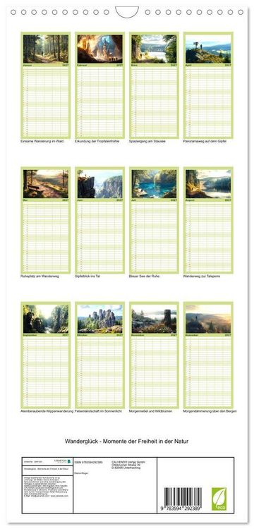 Produktbild: Familienplaner 2027 - Wandergl&uuml;ck - Momente der Freiheit in der Natur mit 5 Spalten (Wandkalender, 21 x 45 cm) CALVENDO