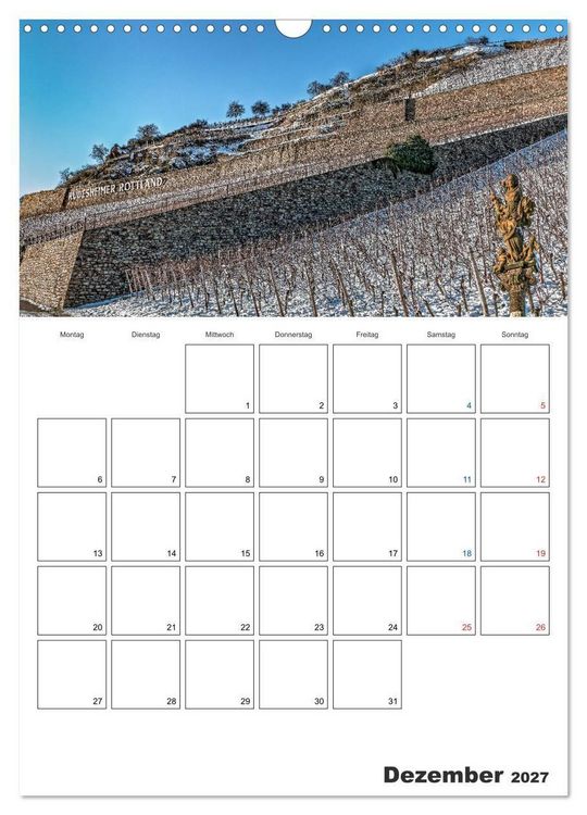 Produktbild: Rheingau Terminplaner (Wandkalender 2027 DIN A3 hoch), CALVENDO Monatskalender