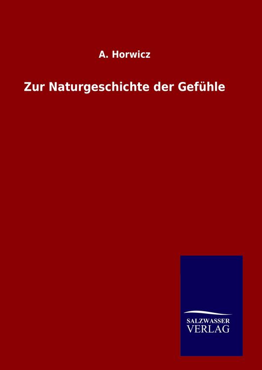 Produktbild: Zur Naturgeschichte der Gef&uuml;hle