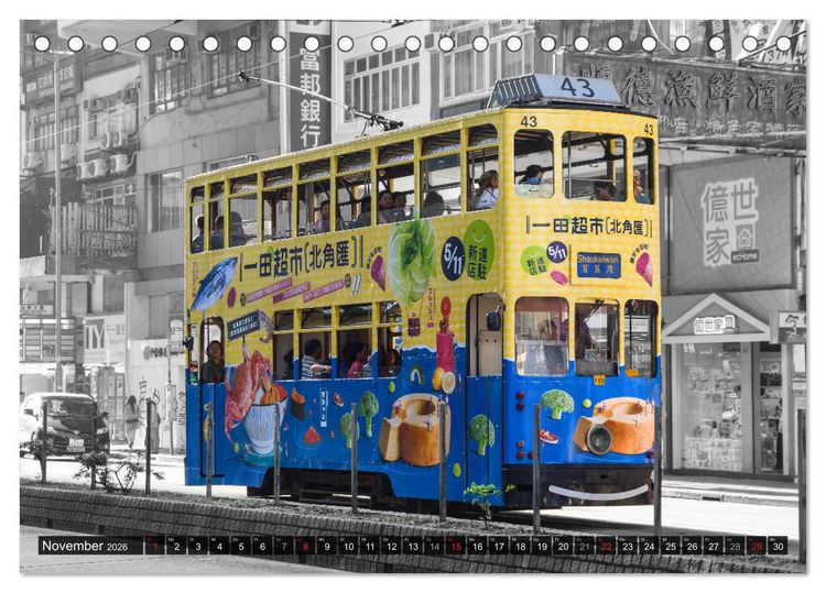 Produktbild: Ding Ding - Hong Kong's Tramways (Tischkalender 2026 DIN A5 quer), CALVENDO Monatskalender